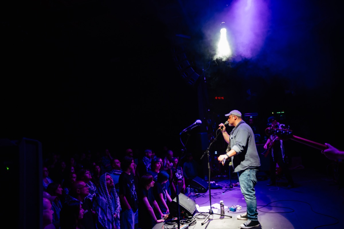 Performance with crowd